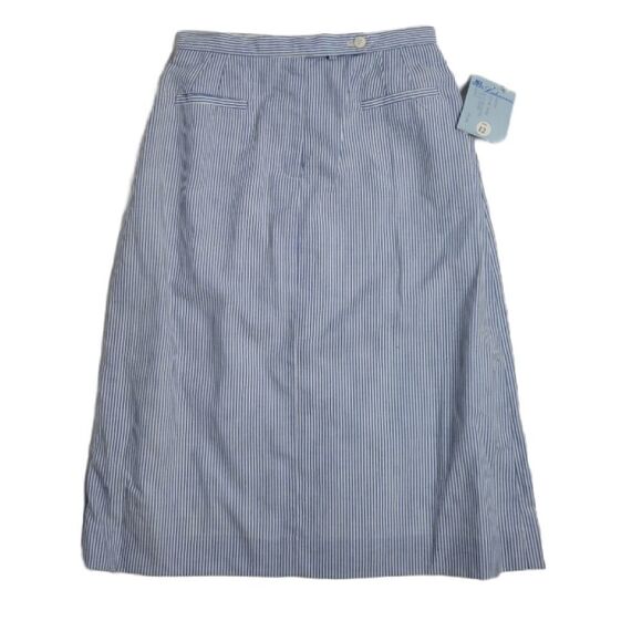 Vintage Dresses & Skirts - NEW VINTAGE 70s‎ skirt deadstock pinstripe seersucker midi S